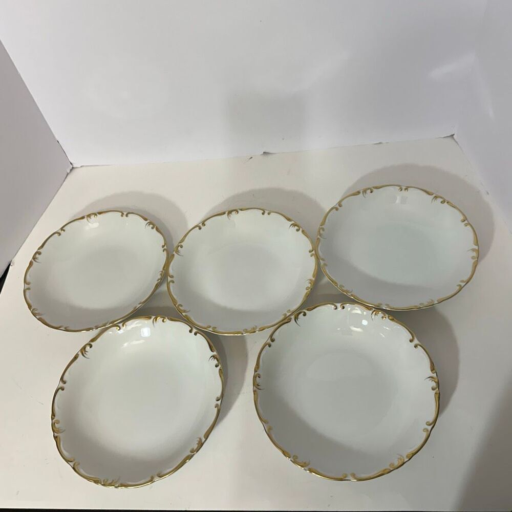 Vintage Amcrest Majestic Gold Fine China Fruit/Dessert Sauce Bowls Set of 5
